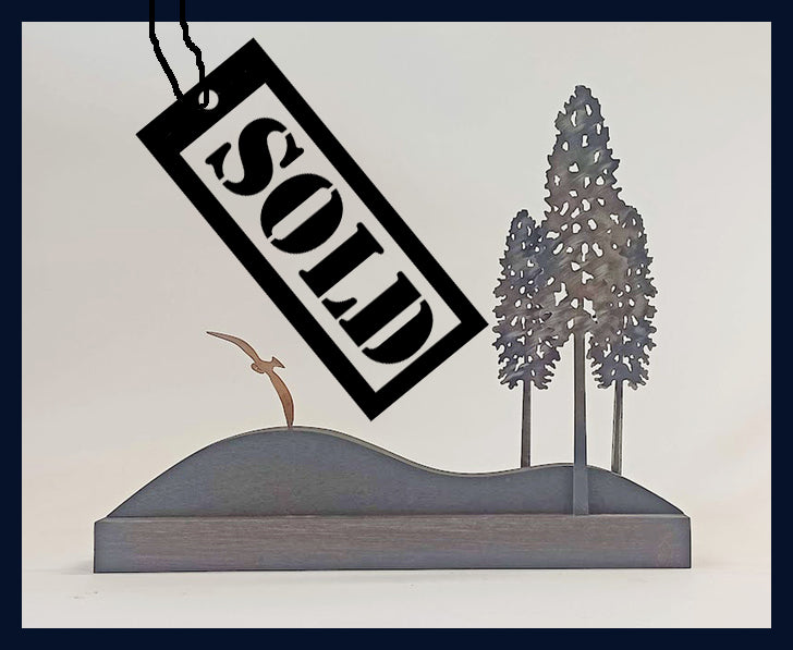 SOLD - Night Flight: Metal & Wood Sculpture by David Mayne