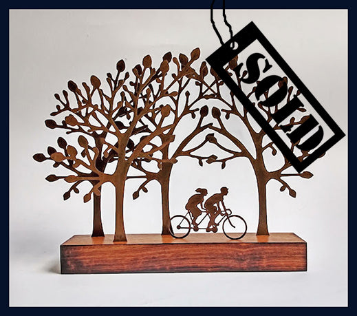 SOLD Woodland Ride: Metal & Wood Sculpture by David Mayne