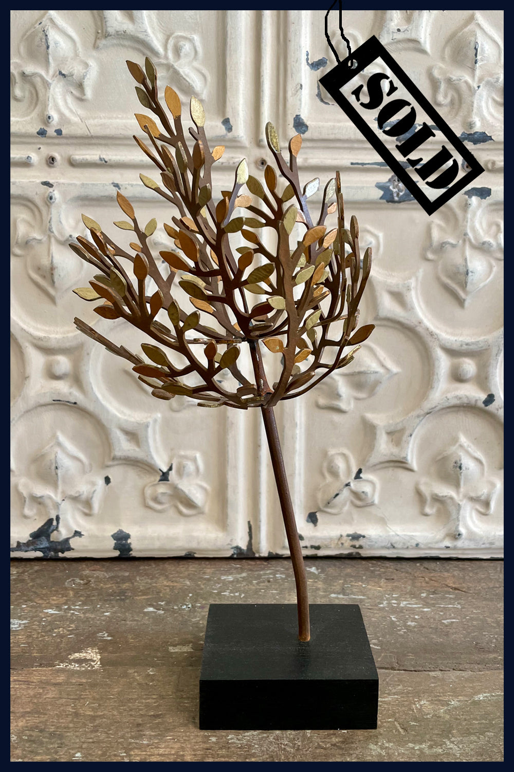 SOLD Large Swept Tree: Metal & Wood Sculpture by David Mayne