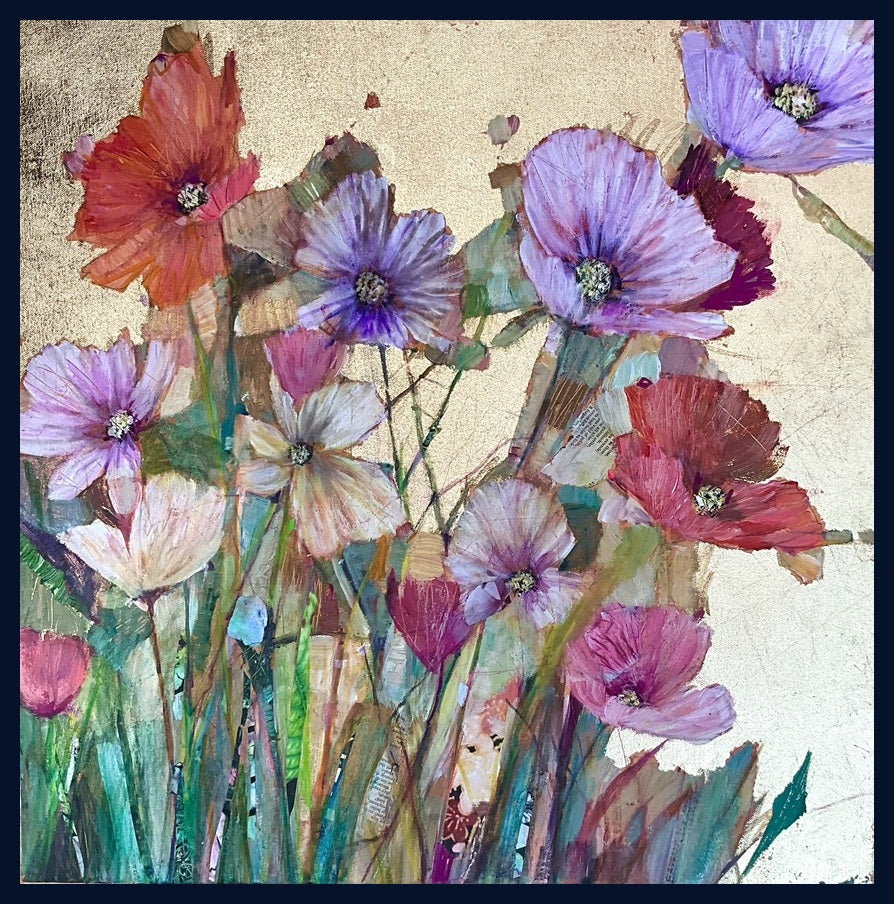 Flower Patch Exuberant Painting by Sally Anne Fitter