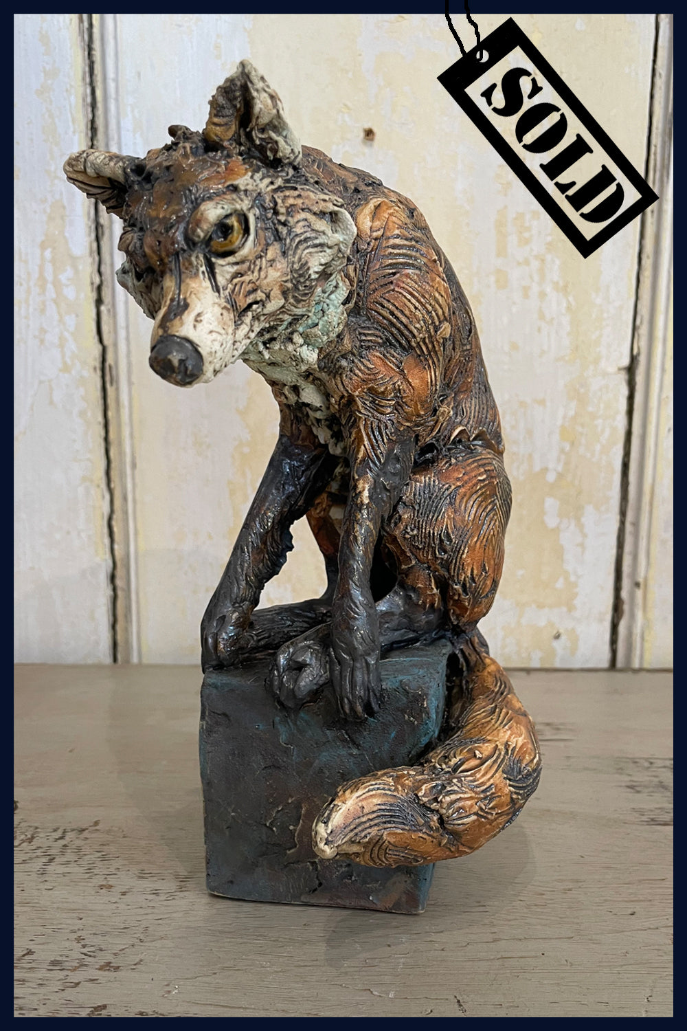 SOLD - Fox: Ceramic Sculpture by David Cooke