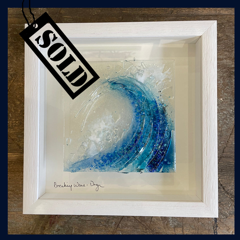 SOLD Small Breaking Wave 5: Glass Art by Dreya Bennett