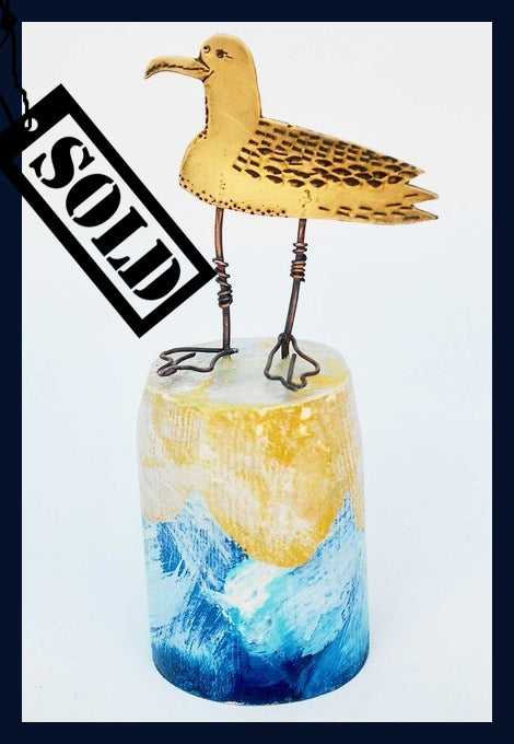 SOLD Gull on a Plinth 1 by Frances Noon