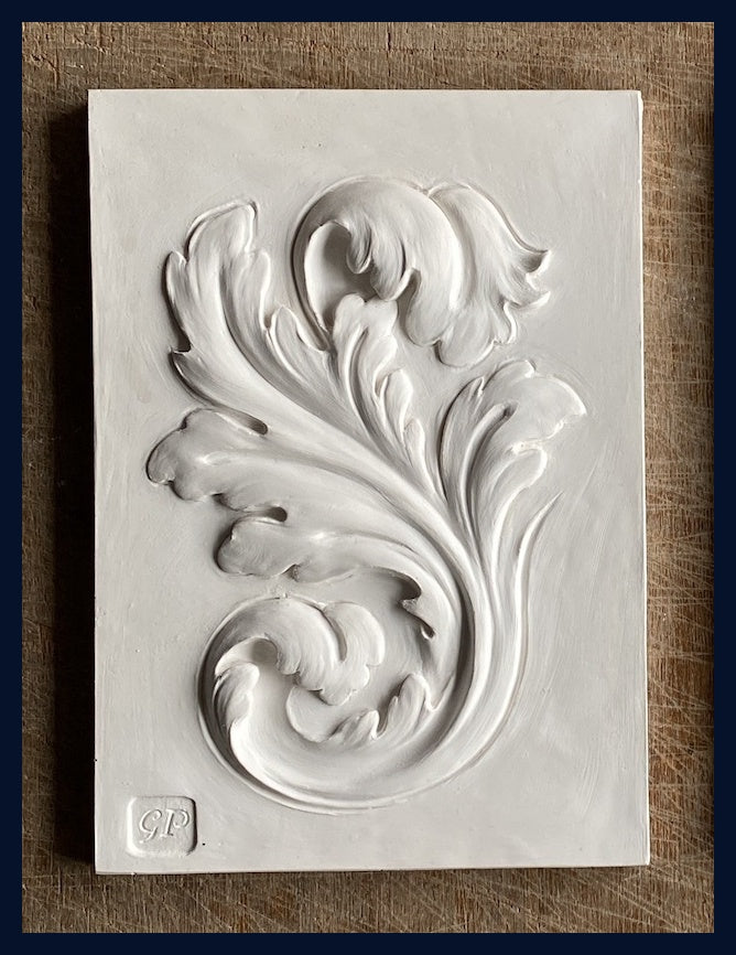 Little Raffle Leaf 1: Plaster Panel Art by Geoffrey Preston
