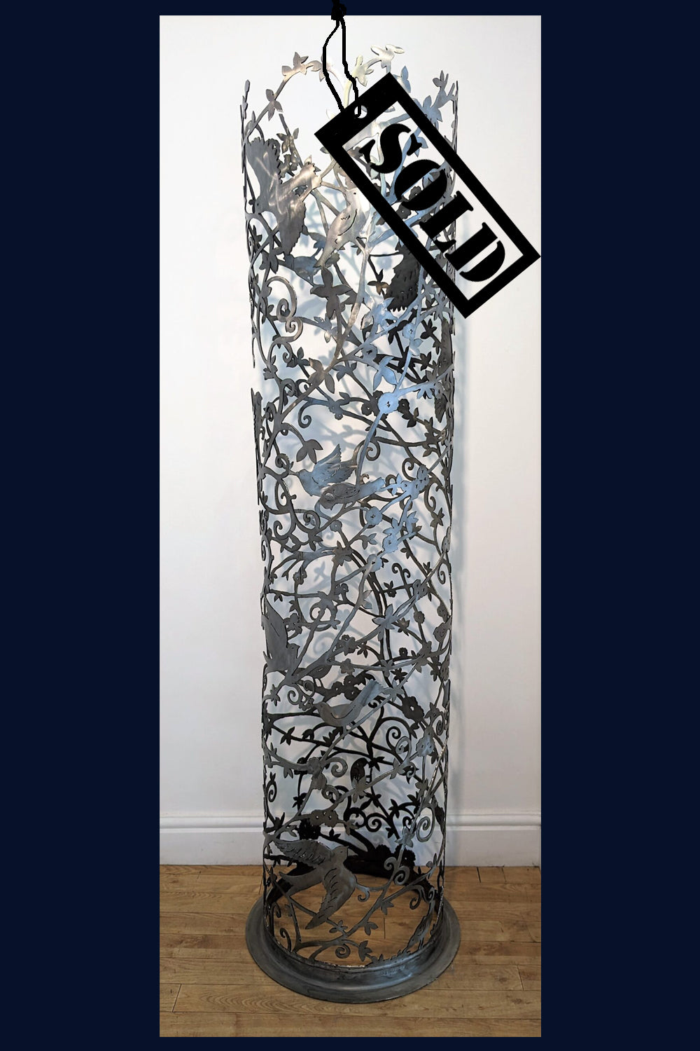 SOLD Forbidden Fruit Metal Sculpture - recycled natural gas pipe