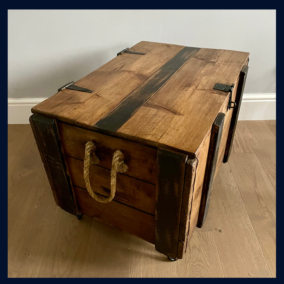 Wonderland Furniture Collection: Vintage Wooden Box Storage Table